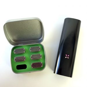 Pax 3 next to BudKups and carrying case accessory
