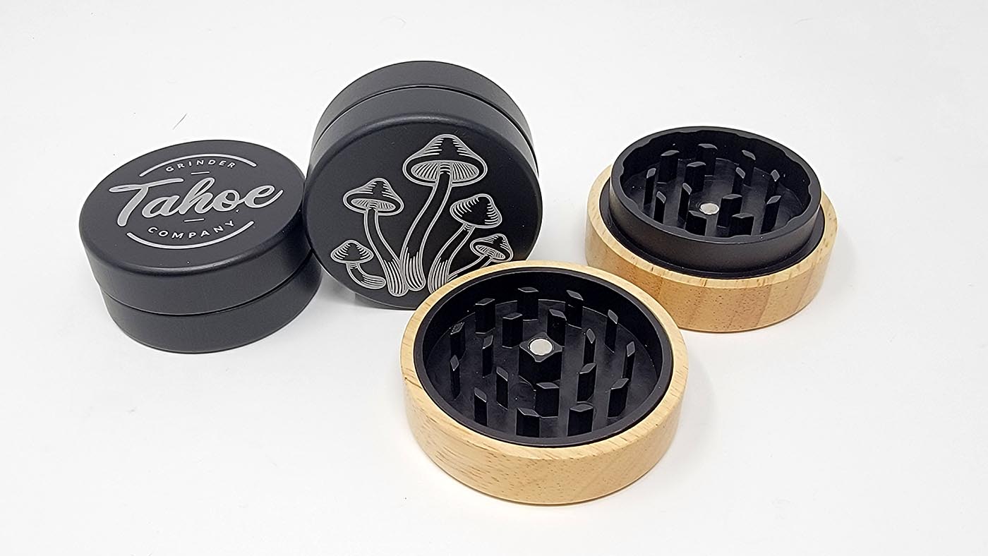 two-piece grinders and wooden weed grinders