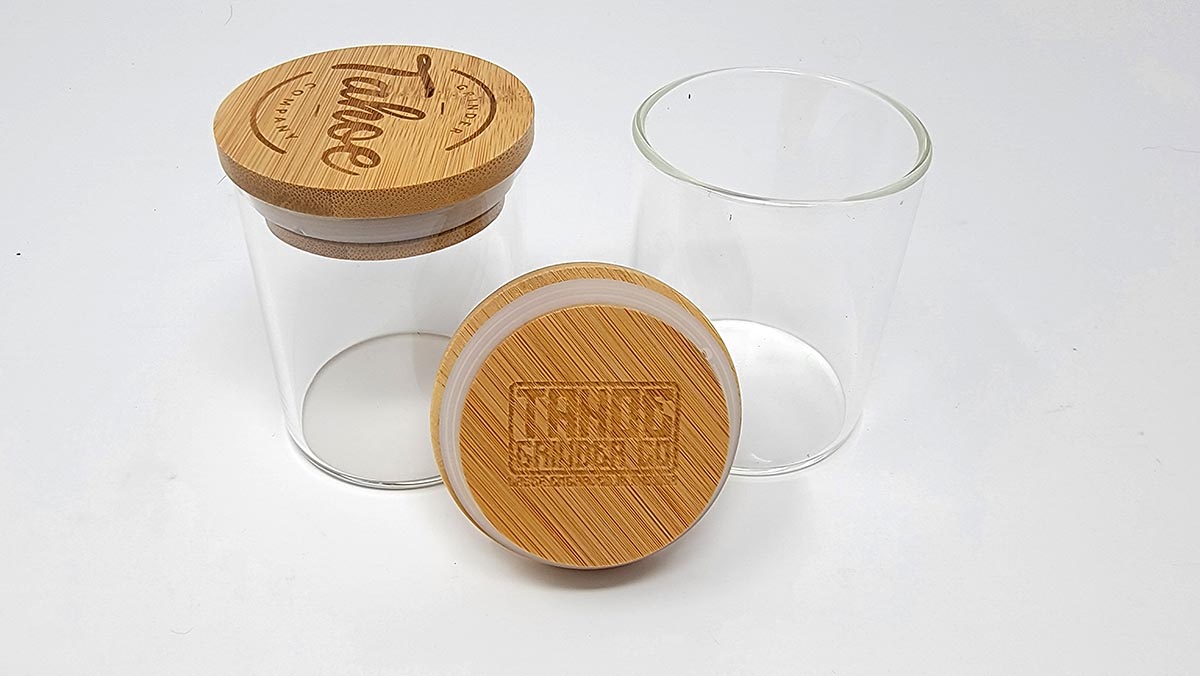 Glass stash jars from Tahoe Grinder Company