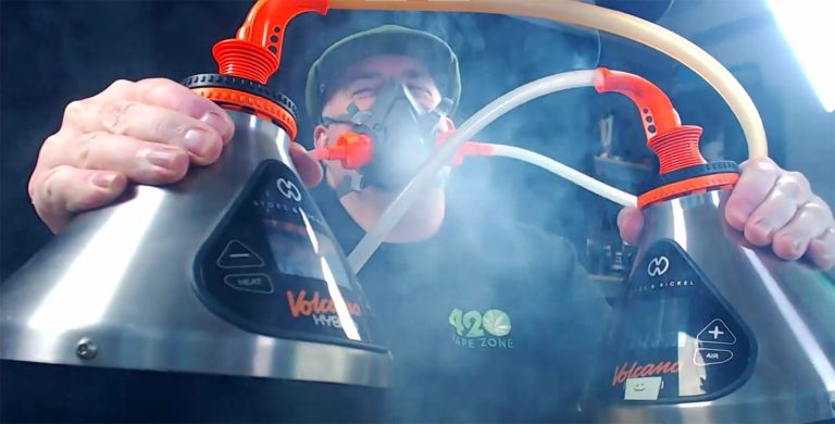 Troy testing Volcano desktop vaporizers