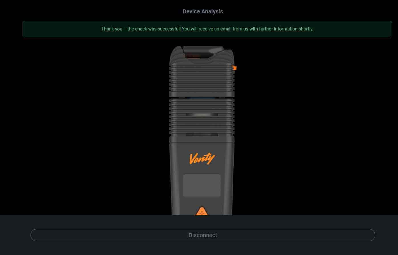 Venty Vaporizer Device Analysis