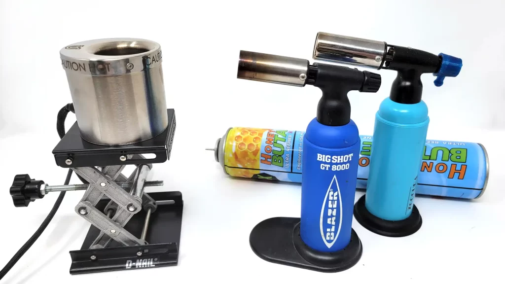 Dnail Universal Heater vs Blazer Big Shot Butane Torch (photo)