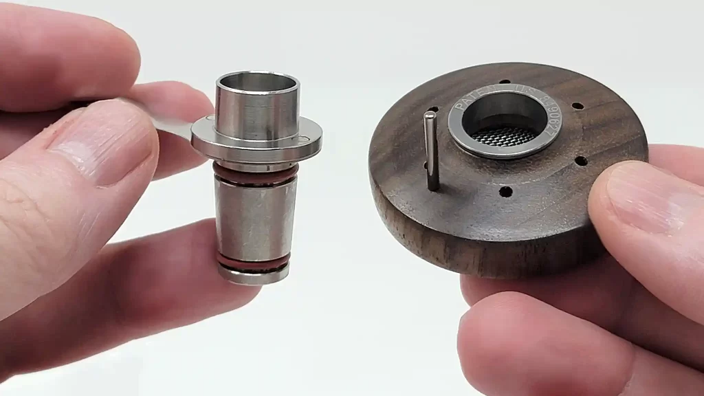 The stainless steel bowl and the underside of the Lotus Cap