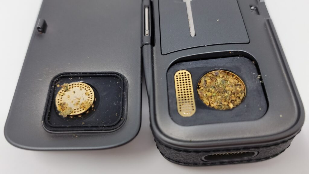 Airvape Legacy Pro V2 (2025) with vaporized dry herb and a dirty screen