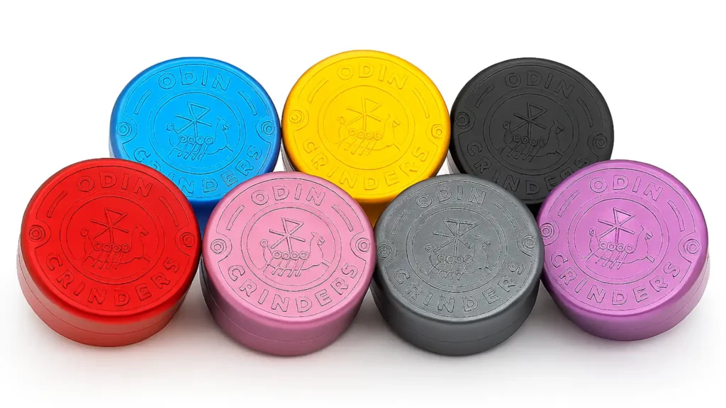 Odin Threadless weed grinder comes in 7 color options