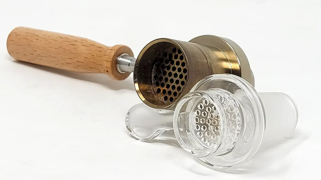 SS WohW ball vape with Dab Hut's glass bowl