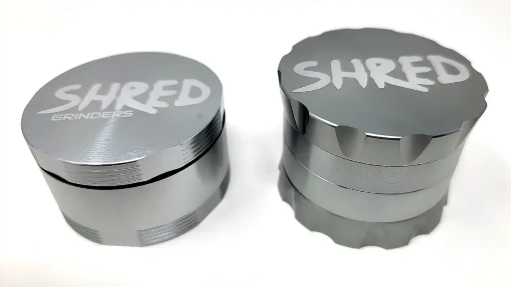 Healthy Rips SHRED weed grinders shown in two sizes for review