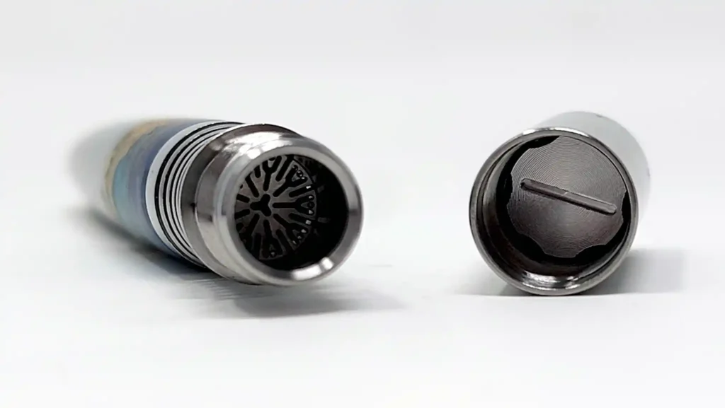 Simrell Tip and heating cap opened up