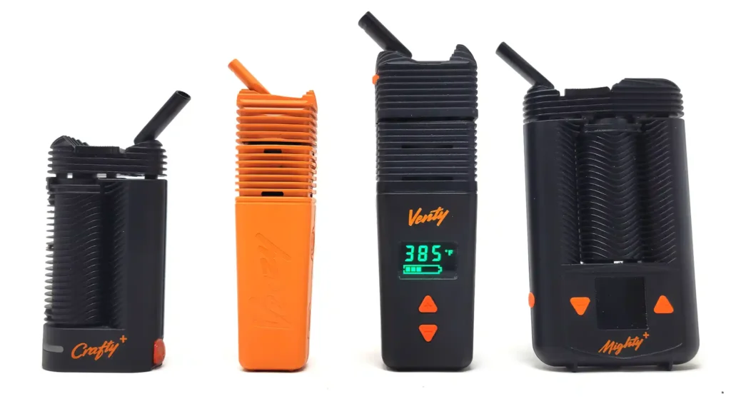 Storz & Bickel dry herb vaporizer lineup, including the new Veazy