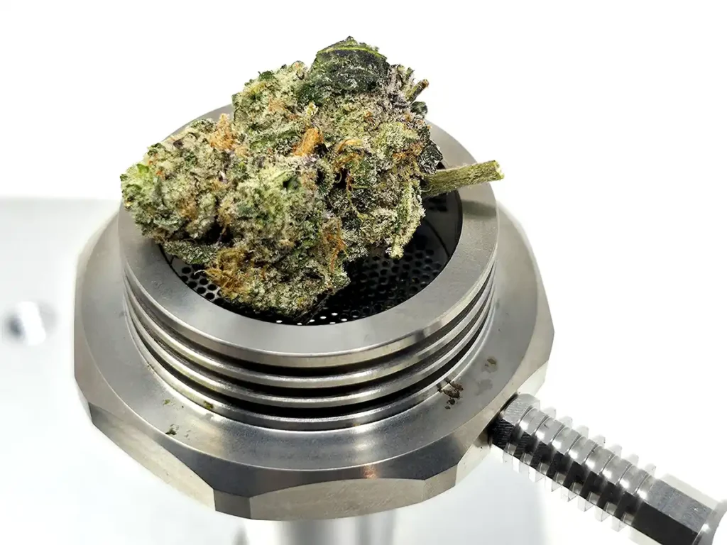 Coma ball vape bowl with a large nug inside