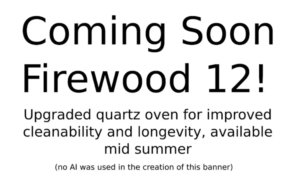 Firewood 12 announcement message (text image)